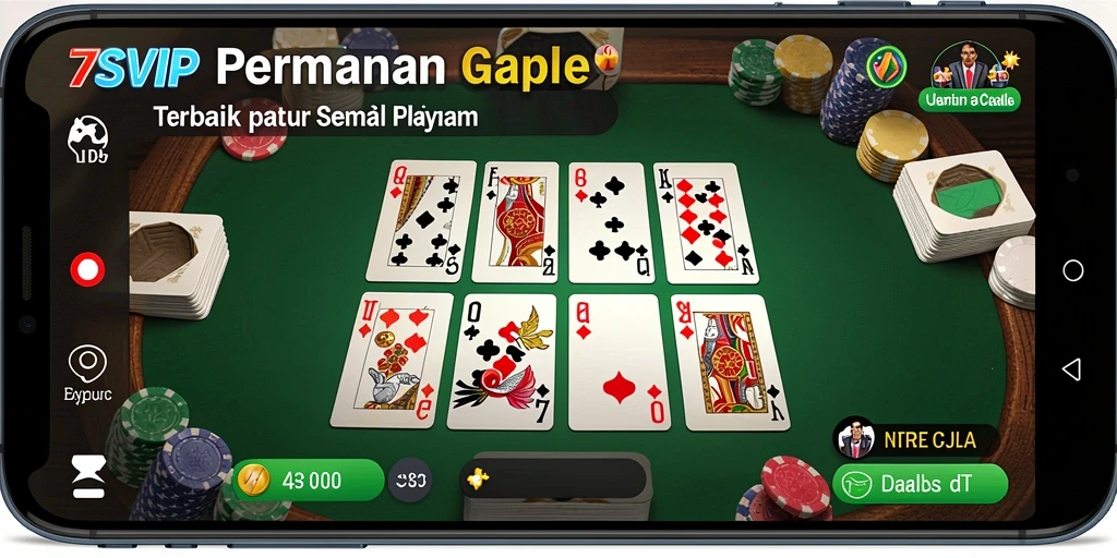 Tampilan screenshot gameplay Gaple yang menarik di 7SVIP.