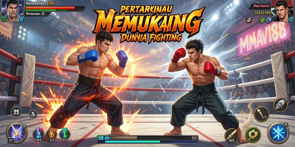 Tampilan gameplay AMAVI88 dengan pertarungan seru dan karakter kuat.