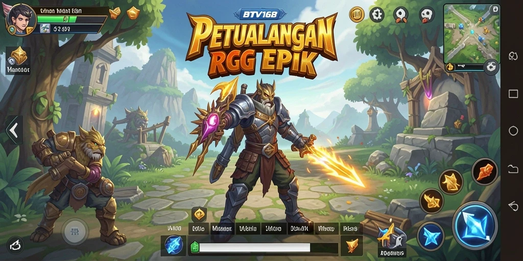 Screenshot gameplay BTV168 menampilkan pertarungan seru dalam dunia RPG.