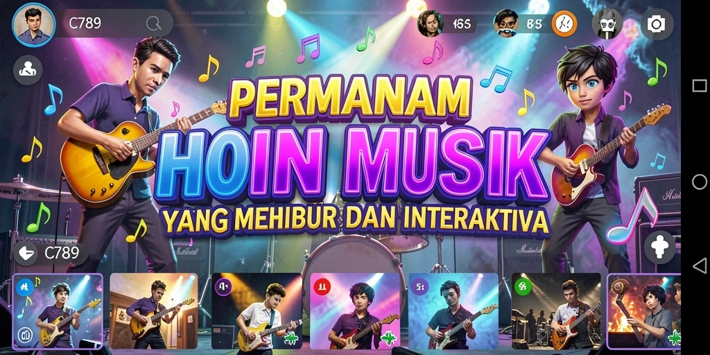 Tampilan gameplay C789 yang seru dan penuh warna.