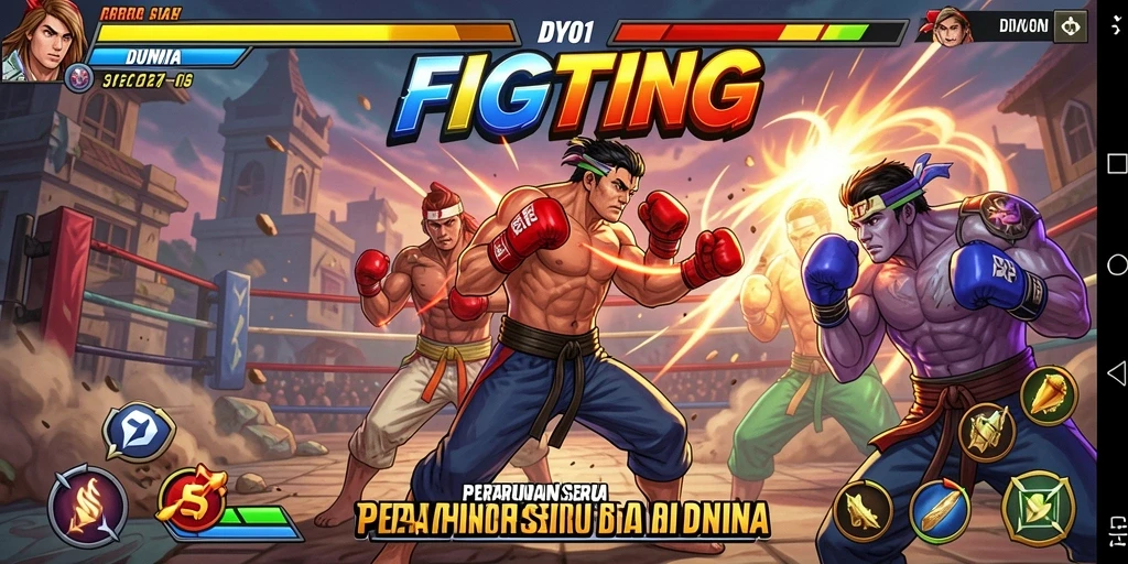 Tampilan gameplay DY01 dengan pertarungan yang mendebarkan dan karakter unik.