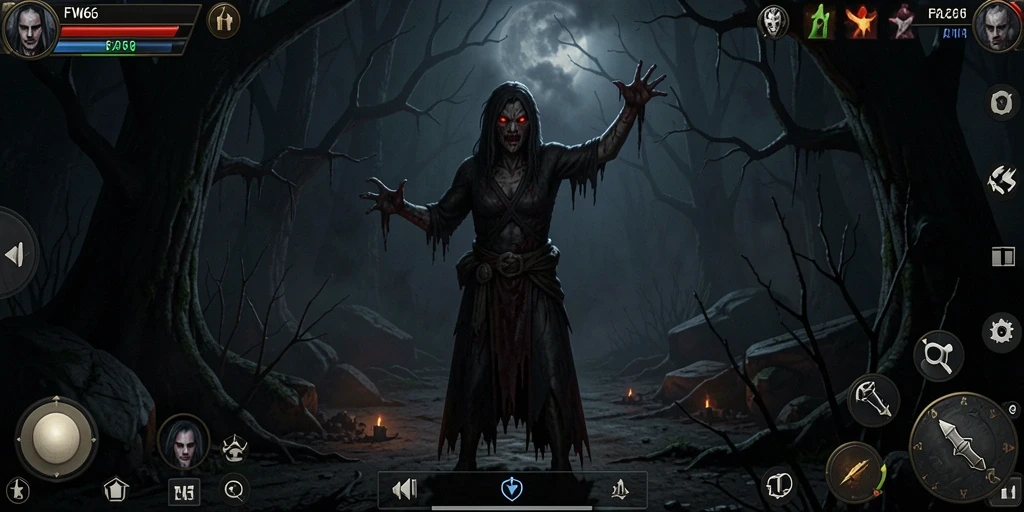 Screenshot dari gameplay menyeramkan FW66 dengan suasana mencekam.