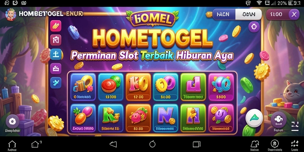 Tampilan gameplay menarik dari aplikasi Slot HOMETOGEL.