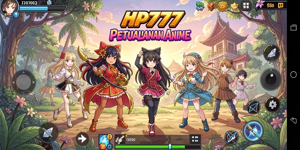 Screenshot gameplay HP777 menampilkan aksi karakter anime yang mendebarkan.