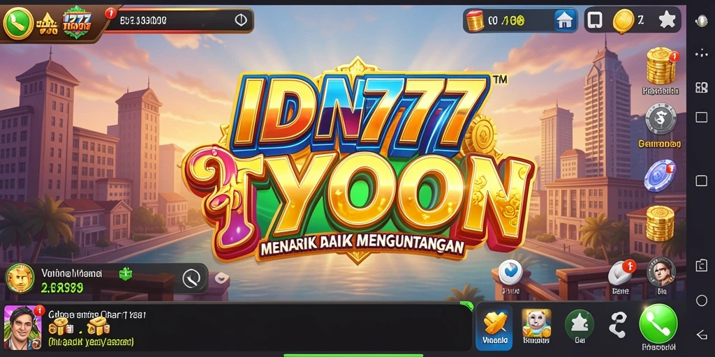 Tampilan gameplay menakjubkan dari IDN777 yang menggambarkan manajemen Tycoon.