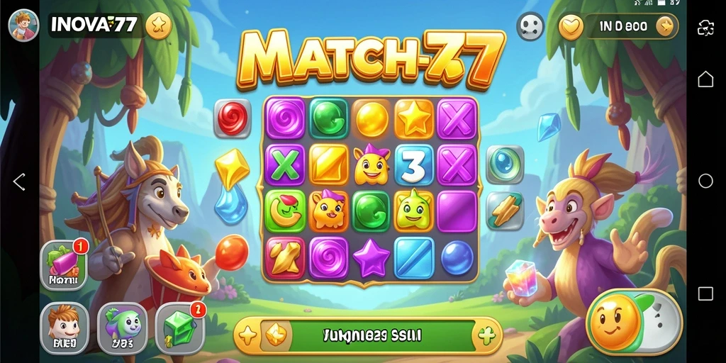 Tampilan gameplay menarik dari INOVA77 dengan tantangan Match-3.