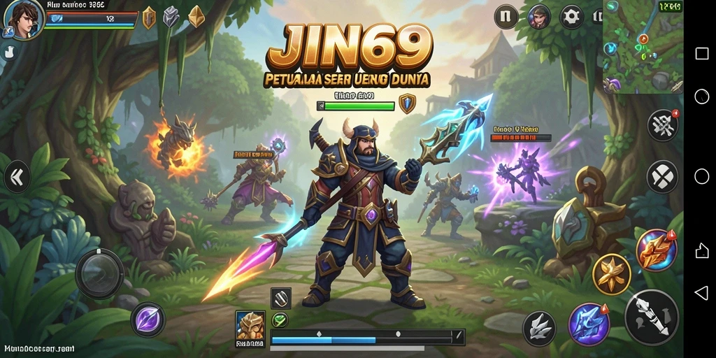 Tangkapan layar utama JIN69 menunjukkan aksi seru dalam gameplay RPG.