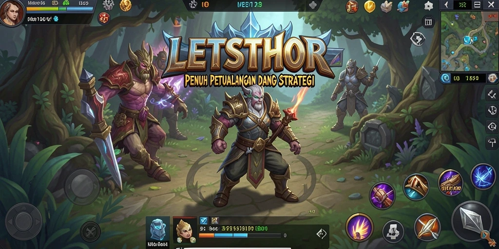 Tampilan gameplay LETSTHOR yang menarik dan dinamis.