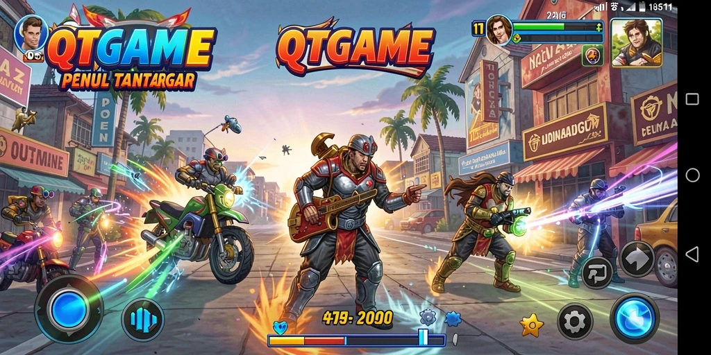 Screenshot gameplay QTGAME menampilkan aksi seru dalam permainan Arcade.