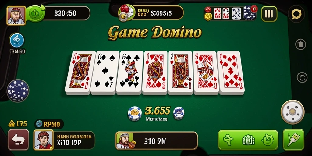 Tampilan menarik gameplay seru di RP55 dengan domino.