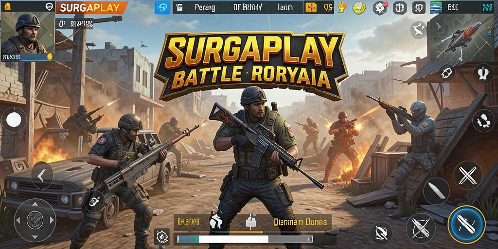 Gameplay seru dan intens dalam pertempuran Battle Royale.