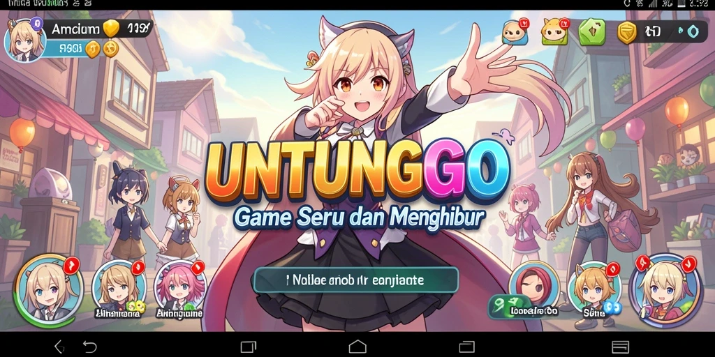 Tampilan gameplay UNTUNGGO yang penuh warna dan dinamis.