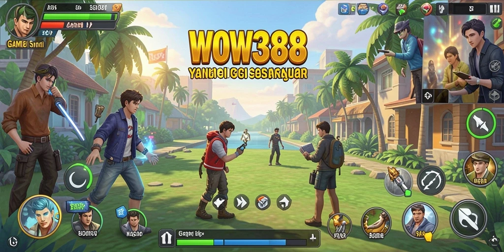 Tampilan gameplay WOW388 dengan berbagai mini game yang seru.