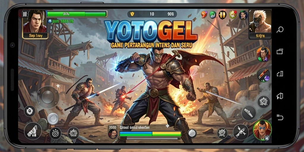Gameplay seru YOTOGEL dengan pertarungan yang intens.